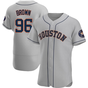 Authentic Houston Astros Aaron Brown Gray Road Jersey - Brown