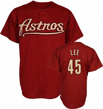 Authentic Houston Astros Carlos Lee Mitchell and Ness Throwback Jersey - Red
