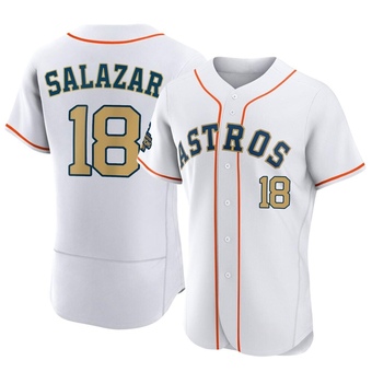 Authentic Houston Astros Cesar Salazar White 2023 Collection Jersey - Gold