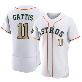 Authentic Houston Astros Evan Gattis White 2023 Collection Jersey - Gold