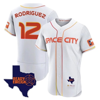 Authentic Houston Astros Ivan Rodriguez 2023 Space City Ready 2 Reign Flex Base Jersey - White