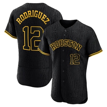 Authentic Houston Astros Ivan Rodriguez Snake Skin City Jersey - Black