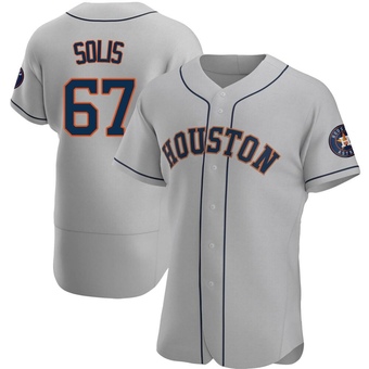 Authentic Houston Astros Jairo Solis Road Jersey - Gray