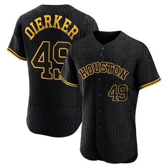 Authentic Houston Astros Larry Dierker Snake Skin City Jersey - Black