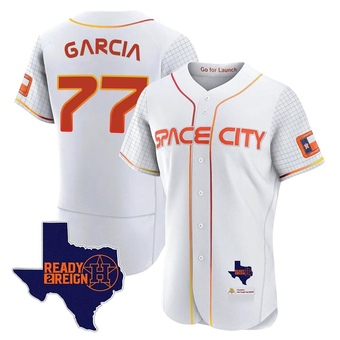 Authentic Houston Astros Luis Garcia 2023 Space City Ready 2 Reign Flex Base Jersey - White