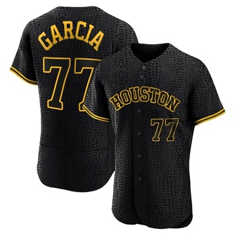 Authentic Houston Astros Luis Garcia Snake Skin City Jersey - Black