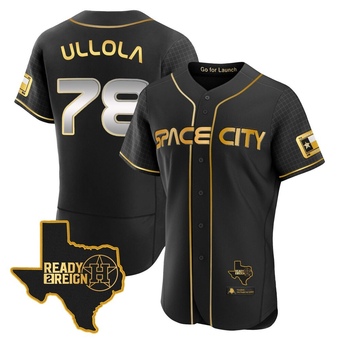 Authentic Houston Astros Miguel Ullola 2023 Space City Ready 2 Reign Flex Base Jersey - Black/Gold
