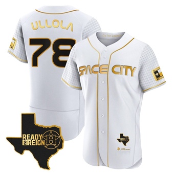 Authentic Houston Astros Miguel Ullola 2023 Space City Ready 2 Reign Flex Base White/ Jersey - Gold