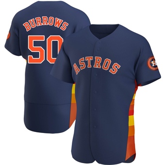 Authentic Houston Astros Mike Burrows Alternate Jersey - Navy