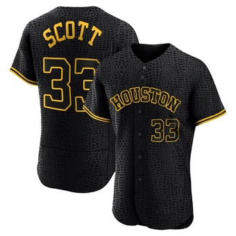 Authentic Houston Astros Mike Scott Snake Skin City Jersey - Black