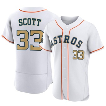 Authentic Houston Astros Mike Scott White 2023 Collection Jersey - Gold