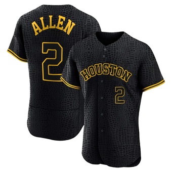 Authentic Houston Astros Nick Allen Snake Skin City Jersey - Black