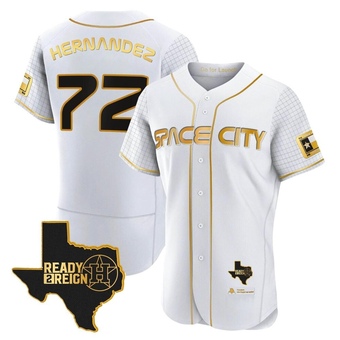 Authentic Houston Astros Nick Hernandez 2023 Space City Ready 2 Reign Flex Base White/ Jersey - Gold