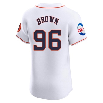 Elite Houston Astros Aaron Brown Home Patch Jersey - White