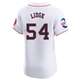 Elite Houston Astros Brad Lidge Home Patch Jersey - White