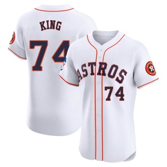 Elite Houston Astros Bryan King Home Patch Jersey - White