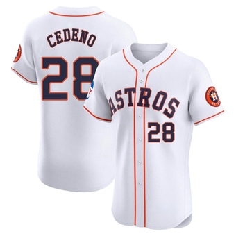 Elite Houston Astros Cesar Cedeno Home Patch Jersey - White