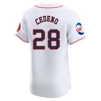 Elite Houston Astros Cesar Cedeno Home Patch Jersey - White