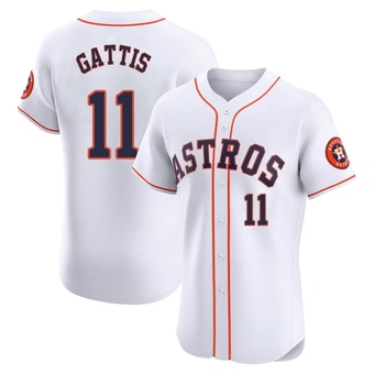 Elite Houston Astros Evan Gattis Home Jersey - White