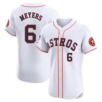 Elite Houston Astros Jake Meyers Home Patch Jersey - White