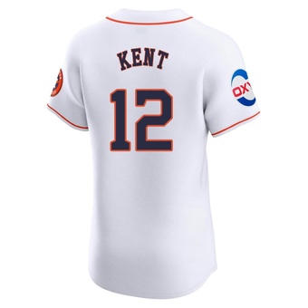 Elite Houston Astros Jeff Kent Home Patch Jersey - White