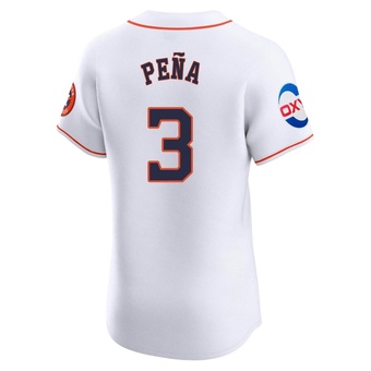 Elite Houston Astros Jeremy Pena Home Patch Jersey - White