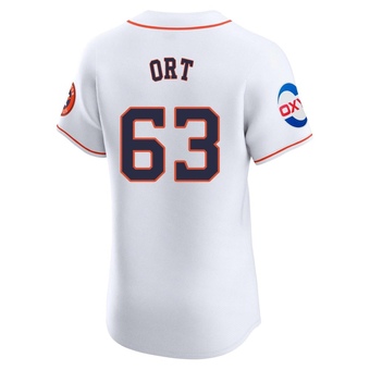 Elite Houston Astros Kaleb Ort Home Patch Jersey - White