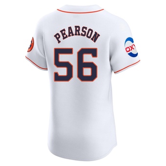 Elite Houston Astros Nate Pearson Home Patch Jersey - White