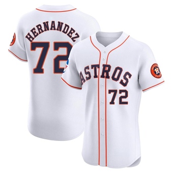 Elite Houston Astros Nick Hernandez Home Patch Jersey - White