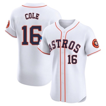 Elite Houston Astros Zach Cole Home Patch Jersey - White