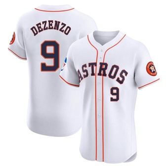 Elite Houston Astros Zach Dezenzo Home Patch Jersey - White