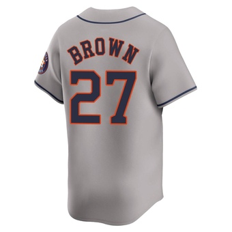 Limited Houston Astros Aaron Brown Gray Away Jersey - Brown