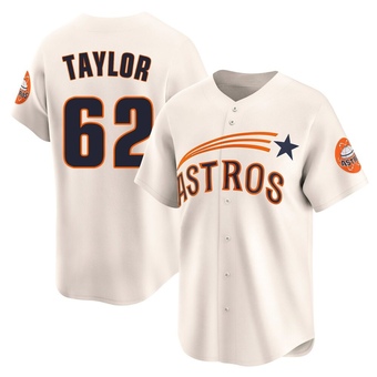 Limited Houston Astros Blake Taylor Throwback Cooperstown Collection Jersey - Cream