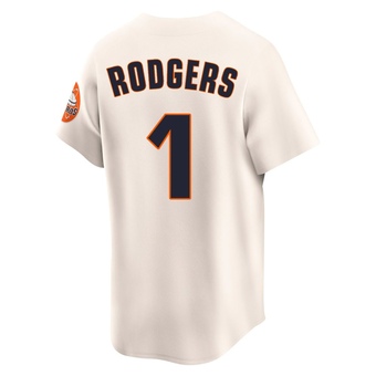Limited Houston Astros Brendan Rodgers Throwback Cooperstown Collection Jersey - Cream