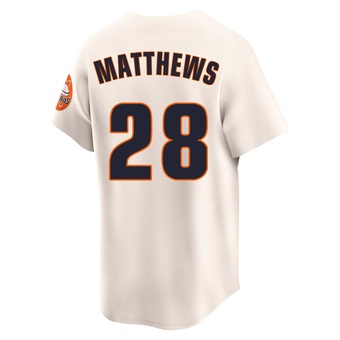 Limited Houston Astros Brice Matthews Throwback Cooperstown Collection Jersey - Cream