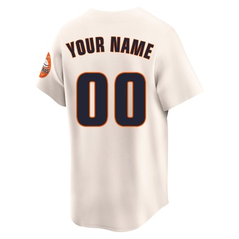 Limited Houston Astros Custom Throwback Cooperstown Collection Jersey - Cream