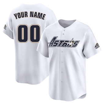 Limited Houston Astros Custom Throwback Cooperstown Collection Jersey - White