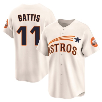 Limited Houston Astros Evan Gattis Throwback Cooperstown Collection Jersey - Cream