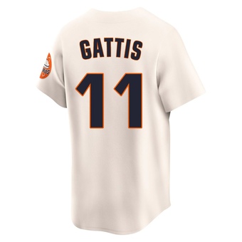 Limited Houston Astros Evan Gattis Throwback Cooperstown Collection Jersey - Cream