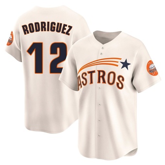 Limited Houston Astros Ivan Rodriguez Throwback Cooperstown Collection Jersey - Cream