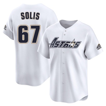 Limited Houston Astros Jairo Solis Throwback Cooperstown Collection Jersey - White