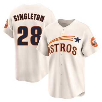Limited Houston Astros Jon Singleton Throwback Cooperstown Collection Jersey - Cream