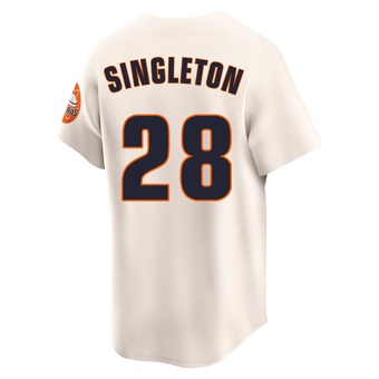 Limited Houston Astros Jon Singleton Throwback Cooperstown Collection Jersey - Cream