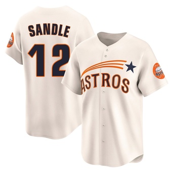 Limited Houston Astros Michael Sandle Throwback Cooperstown Collection Jersey - Cream