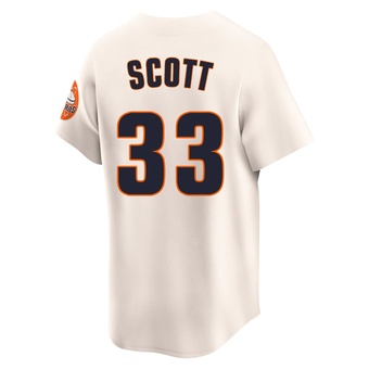 Limited Houston Astros Mike Scott Throwback Cooperstown Collection Jersey - Cream