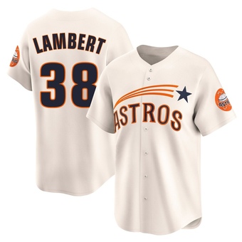 Limited Houston Astros Peter Lambert Throwback Cooperstown Collection Jersey - Cream