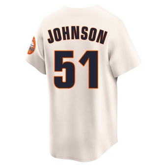 Limited Houston Astros Randy Johnson Throwback Cooperstown Collection Jersey - Cream