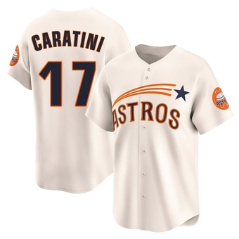 Limited Houston Astros Victor Caratini Throwback Cooperstown Collection Jersey - Cream