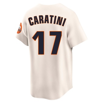Limited Houston Astros Victor Caratini Throwback Cooperstown Collection Jersey - Cream