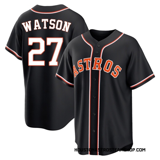 Replica Houston Astros Bob Watson Fashion Out Jersey - Black